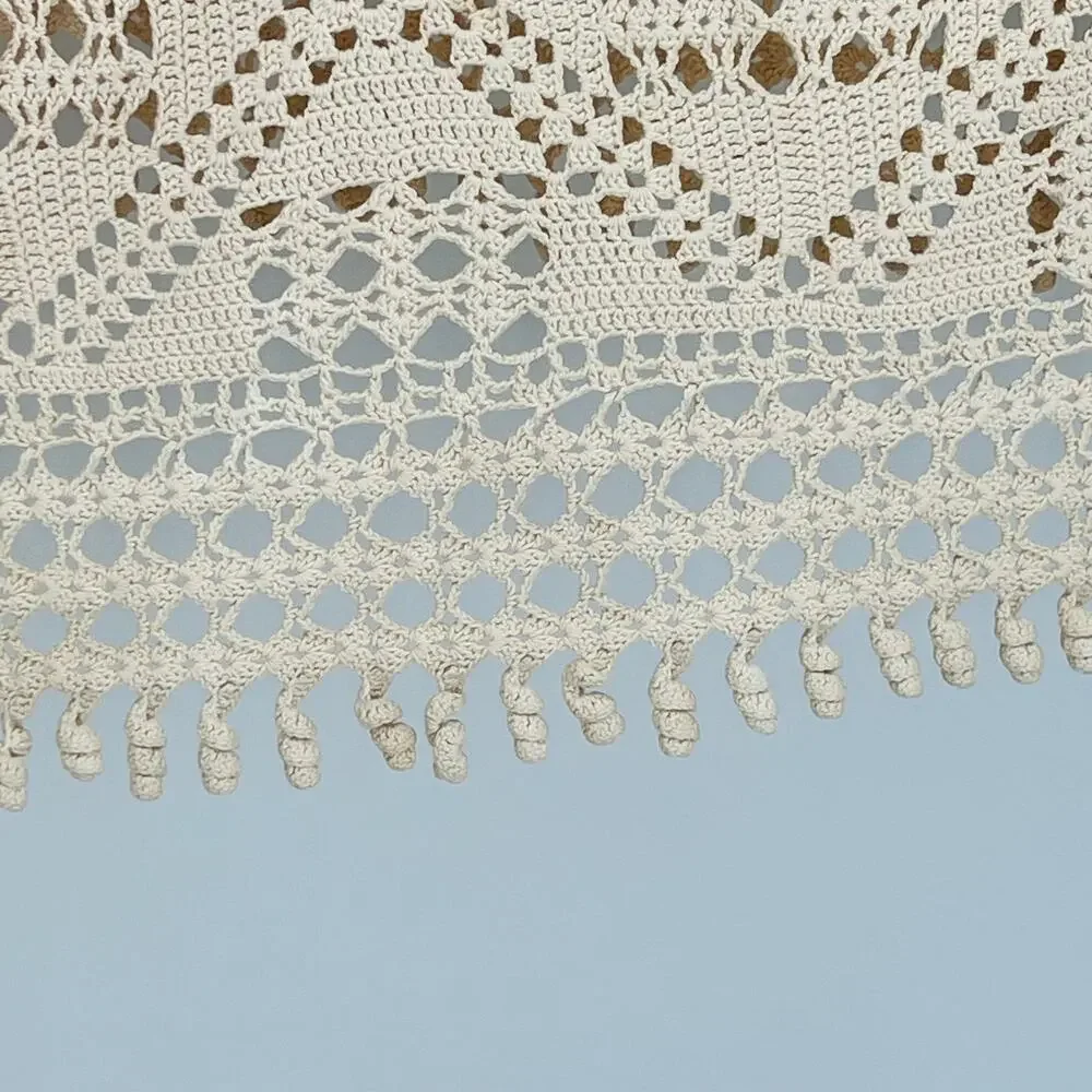 Antique Handmade Crochet Table Cloth 48